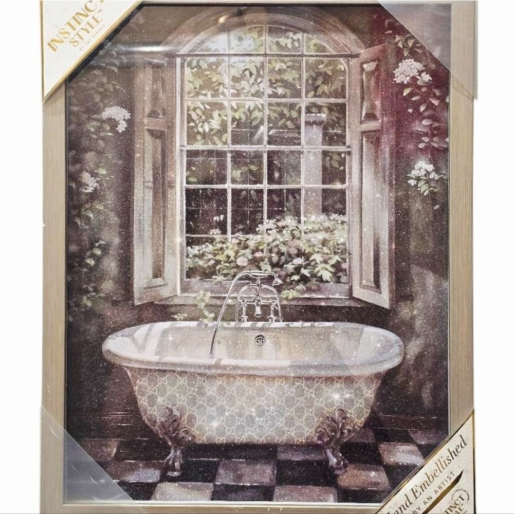 Instinct Style Bath Time w/Gucci Glitter Framed Wall Decor